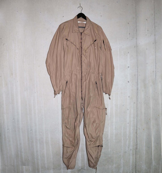 Vintage Tan Flightsuit, Men’s Medium/LG // Beige … - image 4