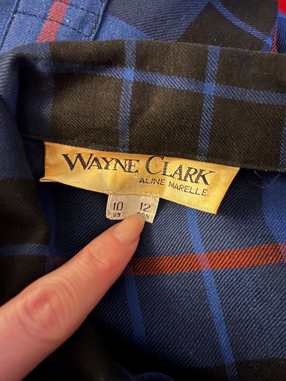 Vintage Wayne Clark Plaid Dress, Size and 10/12 /… - image 3