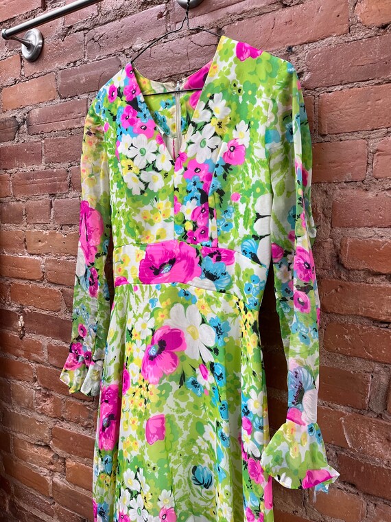 Gorgeous Vintage 70's Floral Maxi Dress, Small/Me… - image 7