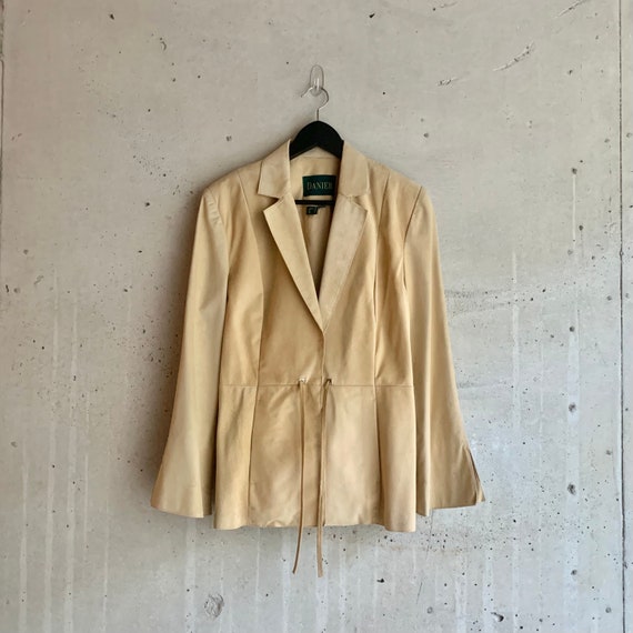 beige suede blazer