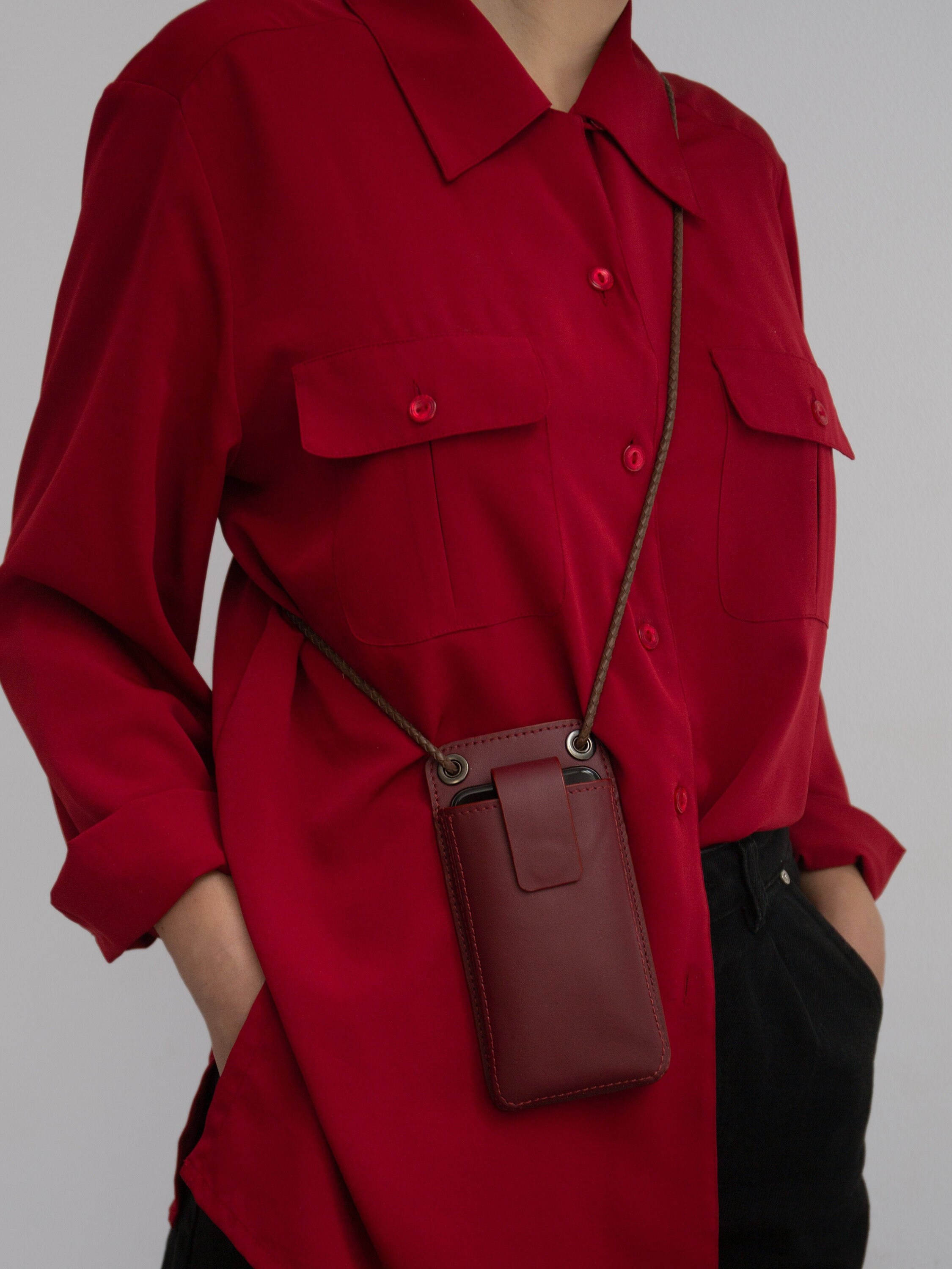 Cell phone crossbody bag 3in1 leather iphone case card Etsy