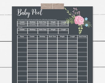 Baby Pool Calendar Template