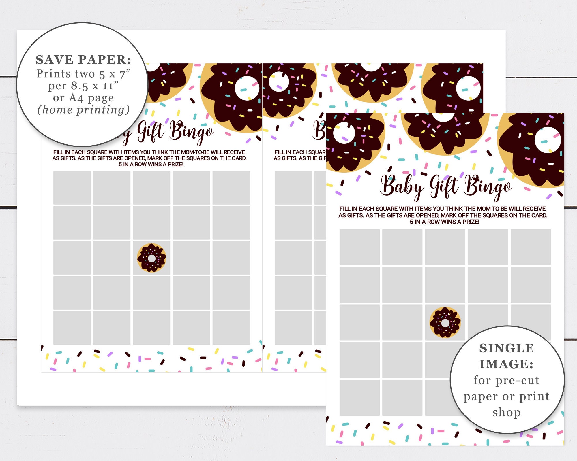 Donut Baby Shower Game Package Printable 10 Games Doughnut - Etsy