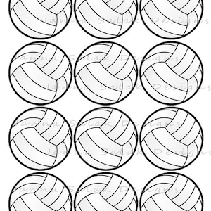 2 and 2.5 Volleyball Printable Cupcake Toppers Sports Theme Birthday Party DIY Printable INSTANT DOWNLOAD image 2