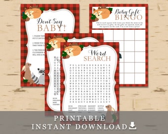Baby Shower Bingo Game for Lumberjack Winter Mountain Baby - Etsy