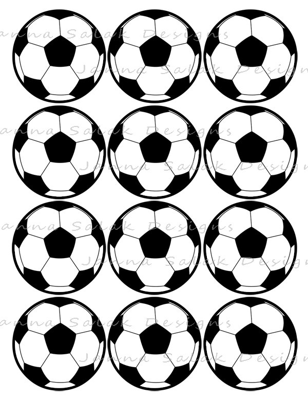 Soccer Ball Printable Cupcake Toppers Sports Theme Birthday Party DIY 