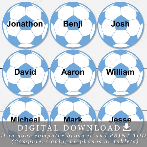 2.5 Soccer Ball Printable Cupcake Toppers Tags With - Etsy