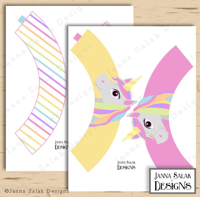 Unicorn Printable Cupcake Wrappers Pastel Rainbow Birthday | Etsy