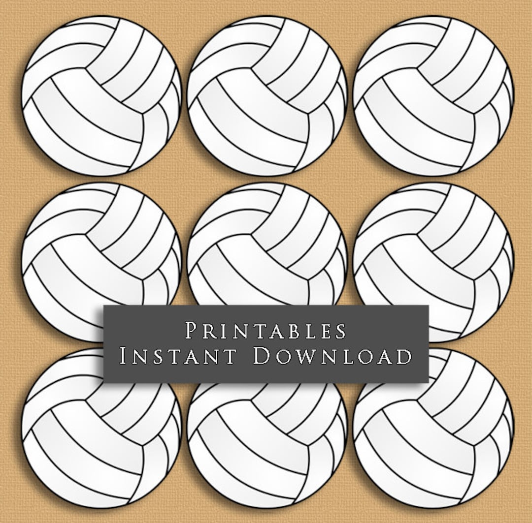 2 and 2.5 Volleyball Printable Cupcake Toppers Sports Theme Birthday
