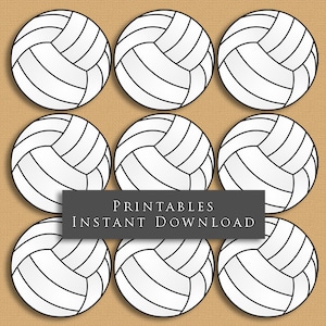 2 and 2.5 Volleyball Printable Cupcake Toppers Sports Theme Birthday Party DIY Printable INSTANT DOWNLOAD image 1