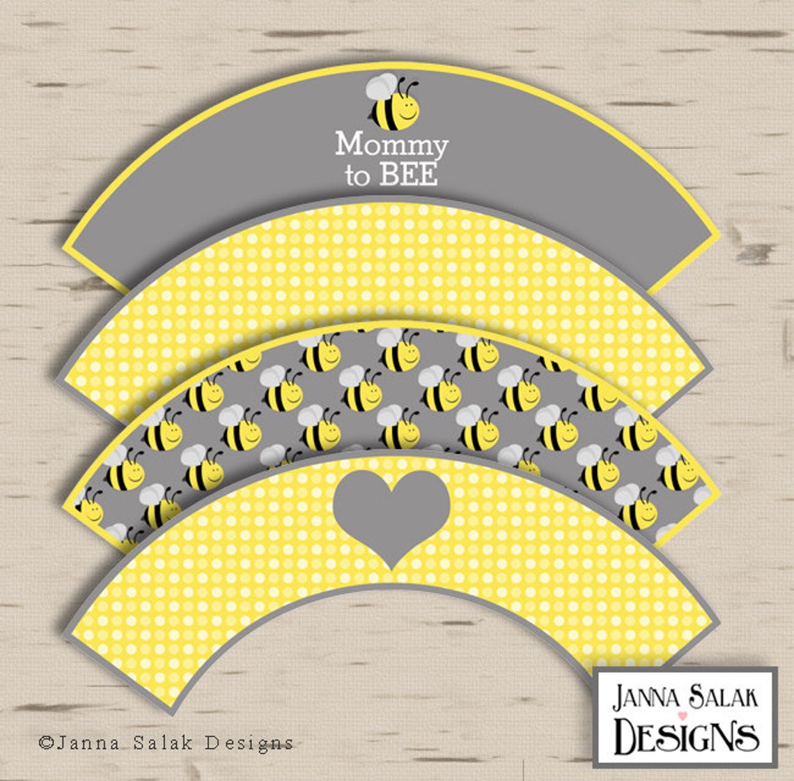Mommy to Bee Baby Shower Printable Cupcake Wrappers INSTANT - Etsy