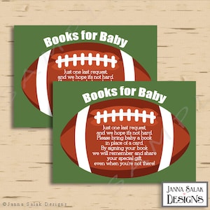 Football Baby Shower Books for Baby Insert Boy INSTANT DOWNLOAD Printable Diy PDF FB01