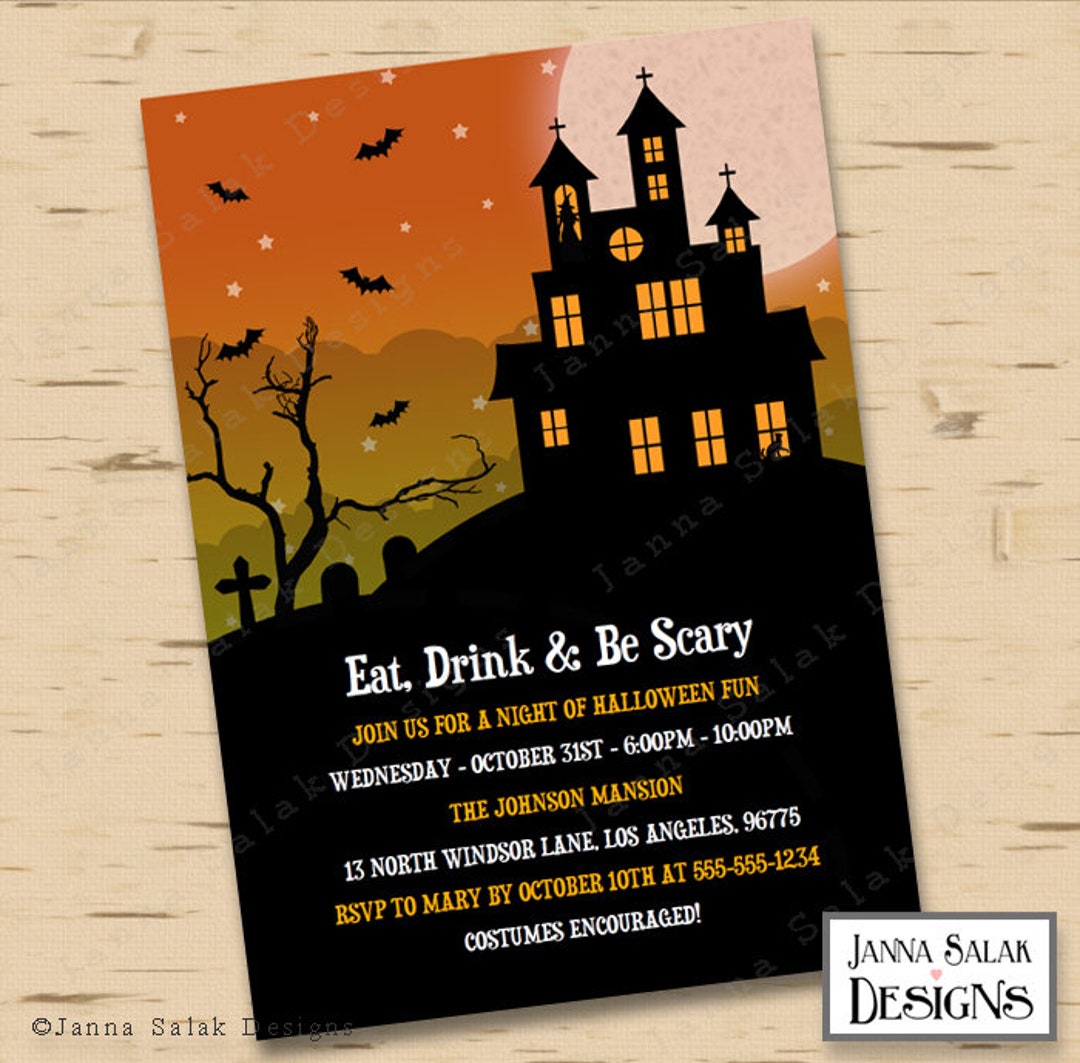 Haunted House Halloween Party Invitation - You Edit - Printable DIY ...
