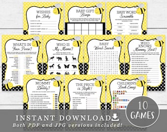 Construction Baby Shower Game Package Printable 10 Games | Etsy