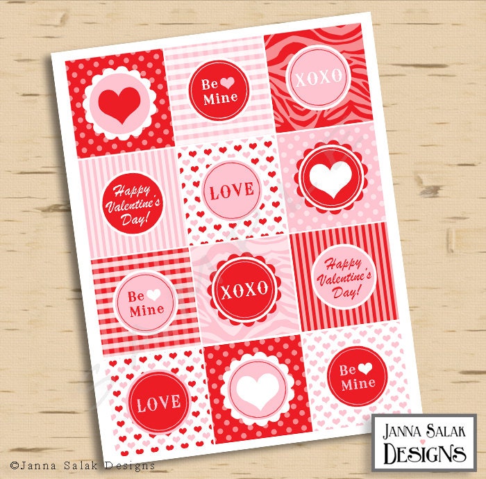 Valentine's Day Printable Cupcake Toppers Party Cute - Etsy