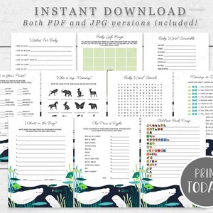 Beluga Wal Baby-Dusche-Spiel-Paket - 10 Spiele - INSTANT DOWNLOAD BL01