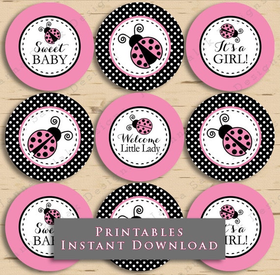 Ladybug Stickers for baby shower or birth announcement – Candy Wrapper Store