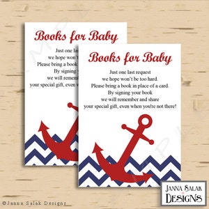 Demande de livre imprimable de douche de bébé Livres d'ancre nautique pour bébé TÉLÉCHARGEMENT INSTANTANÉ Diy PDF