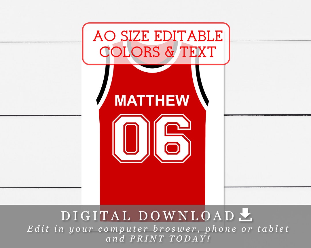 AO Poster Size Basketball Jersey Tags With Editable Names Numbers and