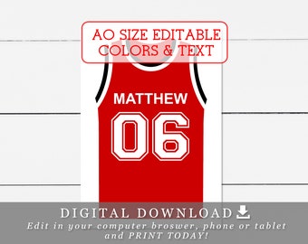 AO Poster Size Basketball Jersey Tags With Editable Names Numbers and Colors DIY Template