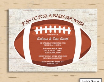 Football Baby Shower Invitation 5x7 Invite Diy INSTANT DOWNLOAD You Edit PDF