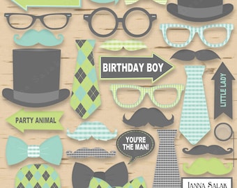 Printable Little Man Photo Booth Props Birthday Party Black - Etsy