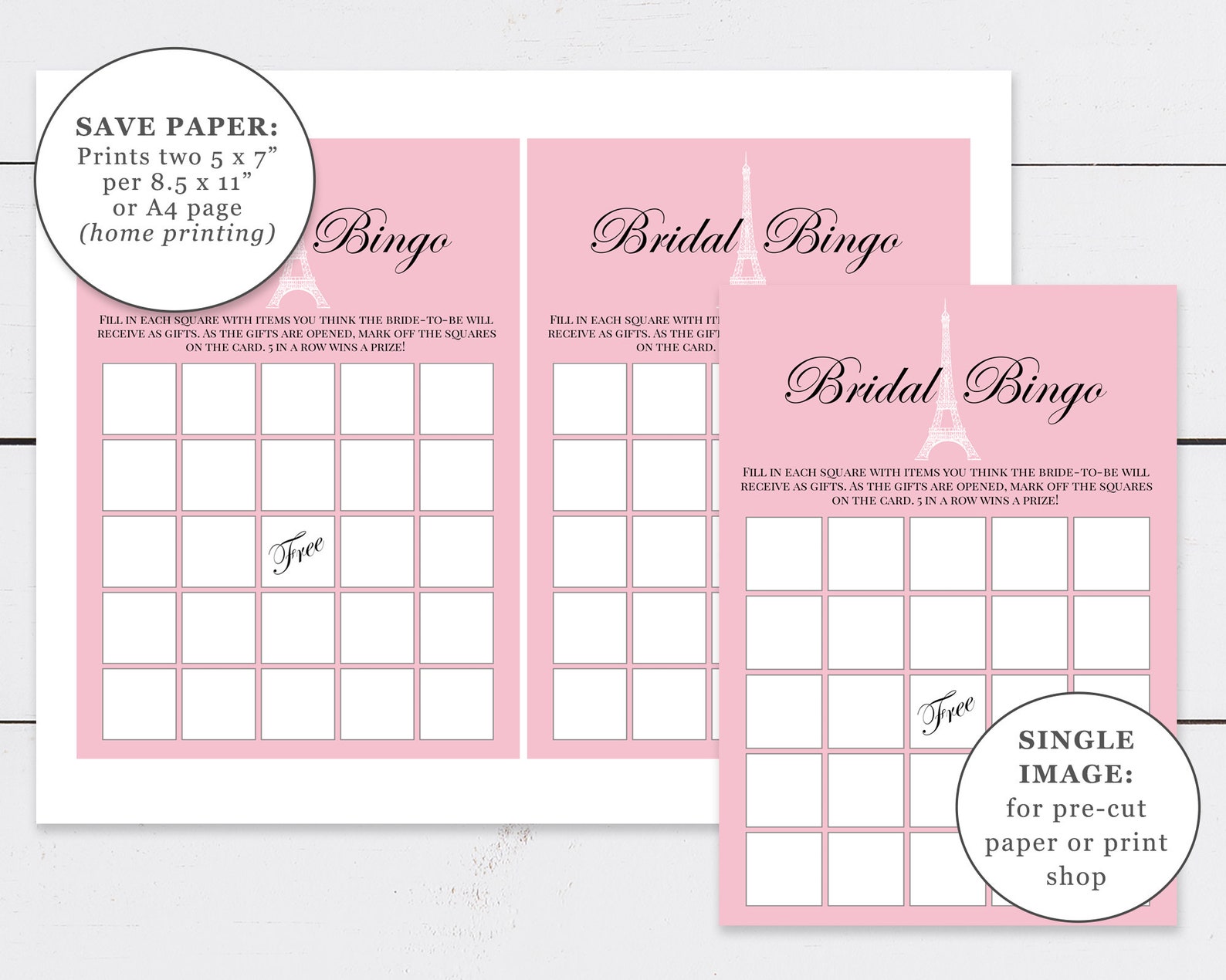 Paris Bridal Shower Games Package 8 Printable Games Pink | Etsy