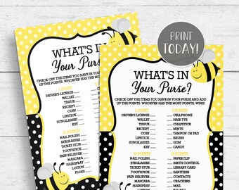 Bumble Bee Baby Shower Games, Bee Themed Baby Shower Games Printable ...
