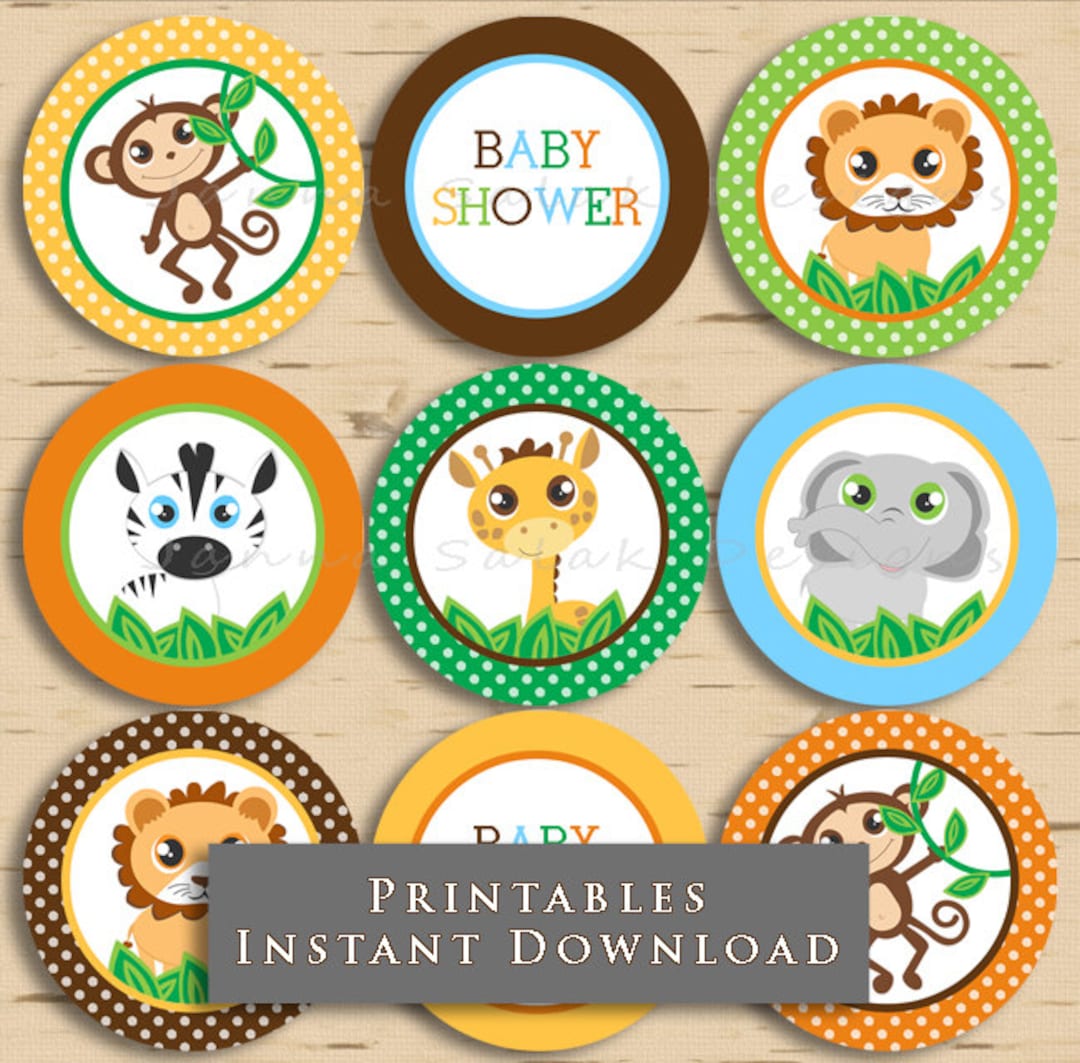 safari theme cupcake toppers