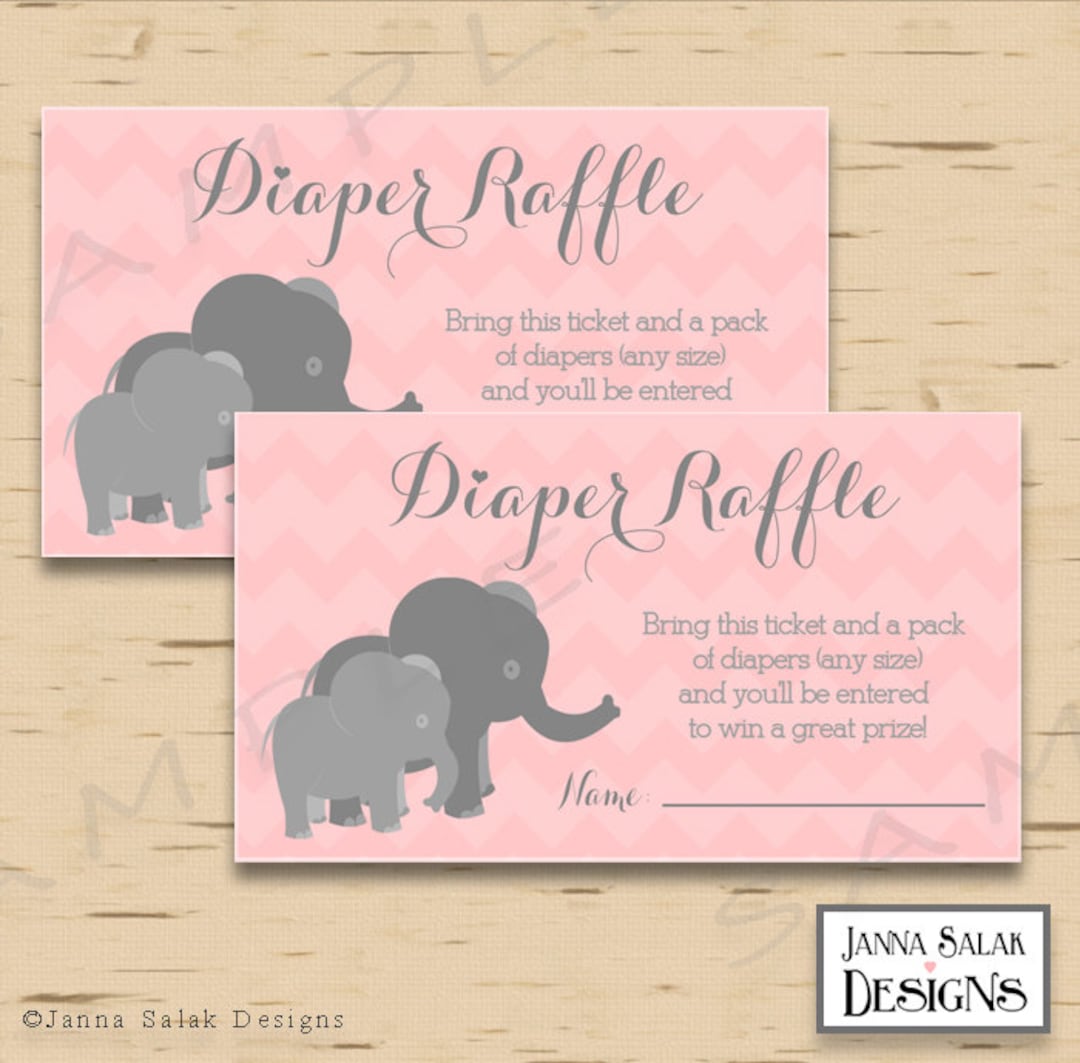 elephant-diaper-raffle-tickets-instant-download-printable-pink-and-grey-raffle-tickets-diy-girl-baby-shower-etsy