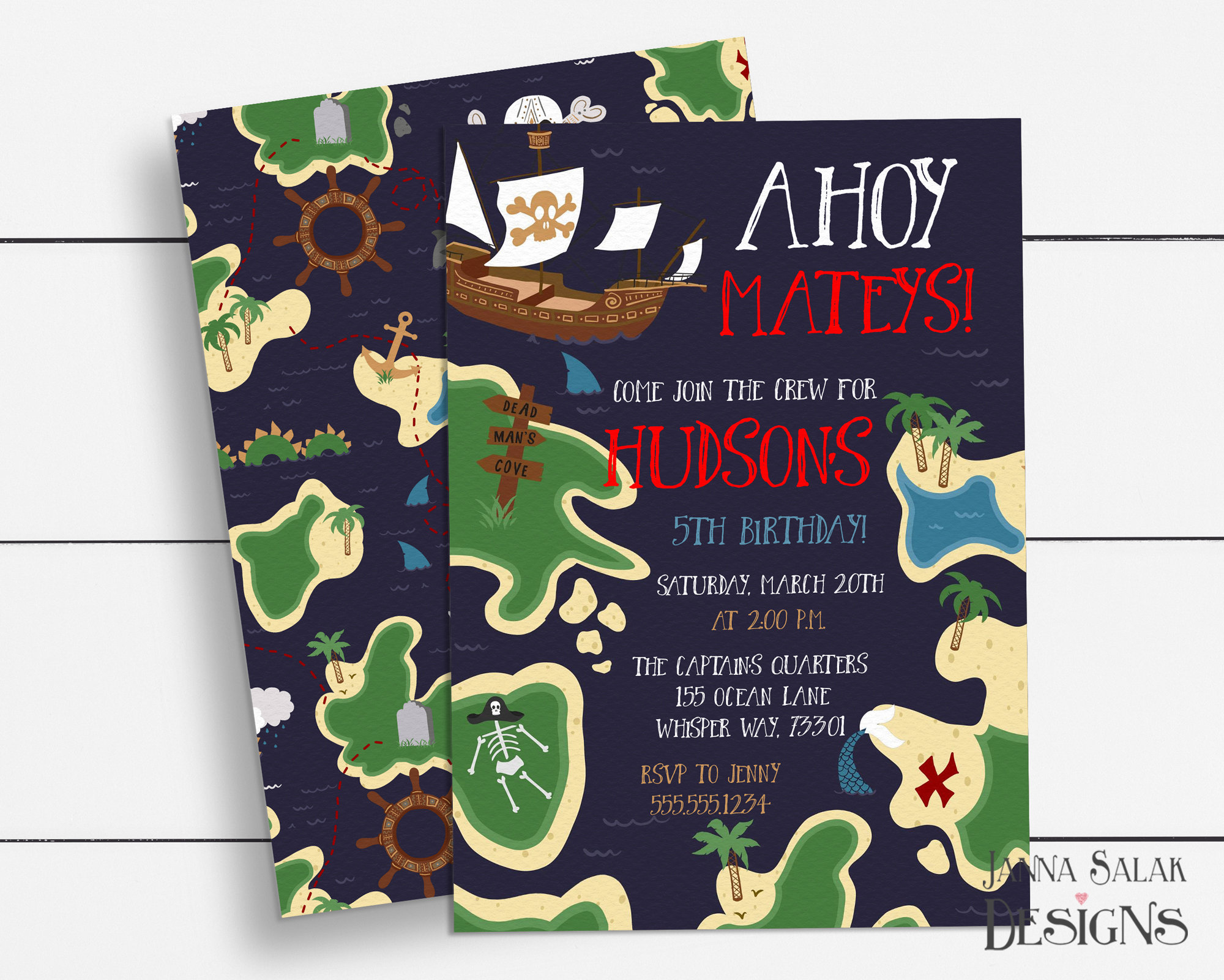 Pirate Treasure Map Birthday Party Invitation Template 5x7 Digital Invite  DIY Printable Editable PT01 - Etsy, image size:2000x1600