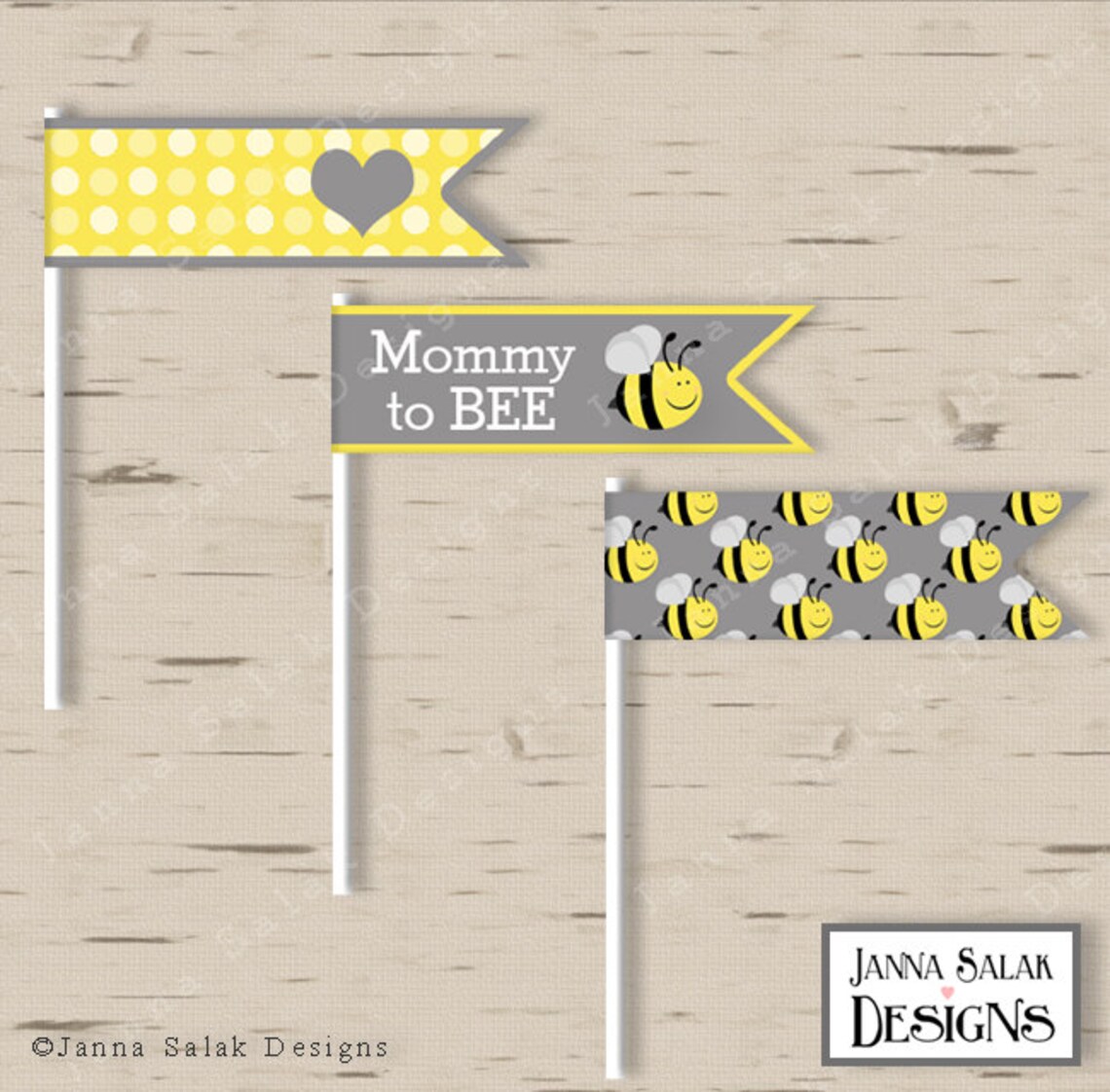 Mommy to Bee Baby Shower PRINTABLE Party Package Yellow and - Etsy