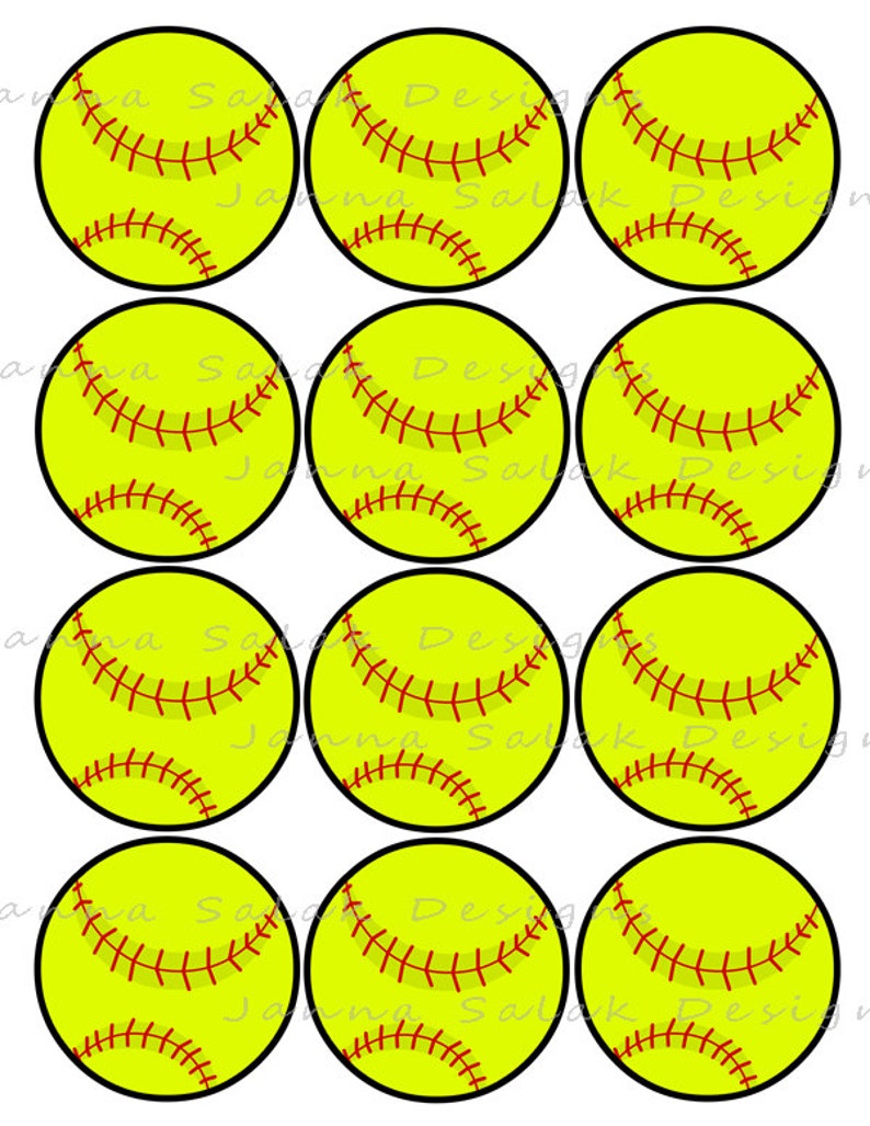 2 5 Softball Printable Cupcake Toppers Sports Theme Etsy