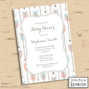 Tribal Arrow Baby Shower Invitation You Edit- Boho Girl DIY INSTANT DOWNLOAD Editable Pdf TR001