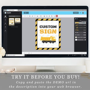 Construction Party Signs Customizable Template 8x10 and 10x8 DIY ...