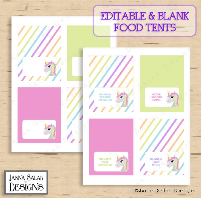 unicorn-food-tent-labels-editable-and-blank-pastel-rainbow-diy-printable-instant-download-un01-etsy