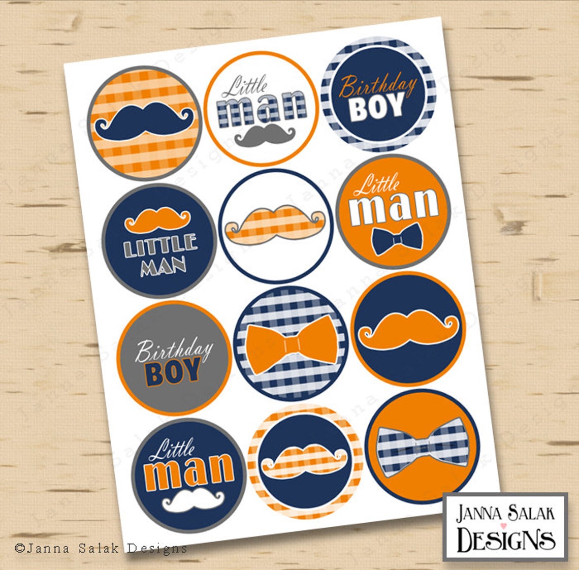 Little Man Birthday PRINTABLE Party Package Decorations Blue - Etsy