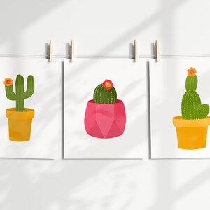 Watercolor Cactus Print Set: Southwest Nursery Art (Digital Download)