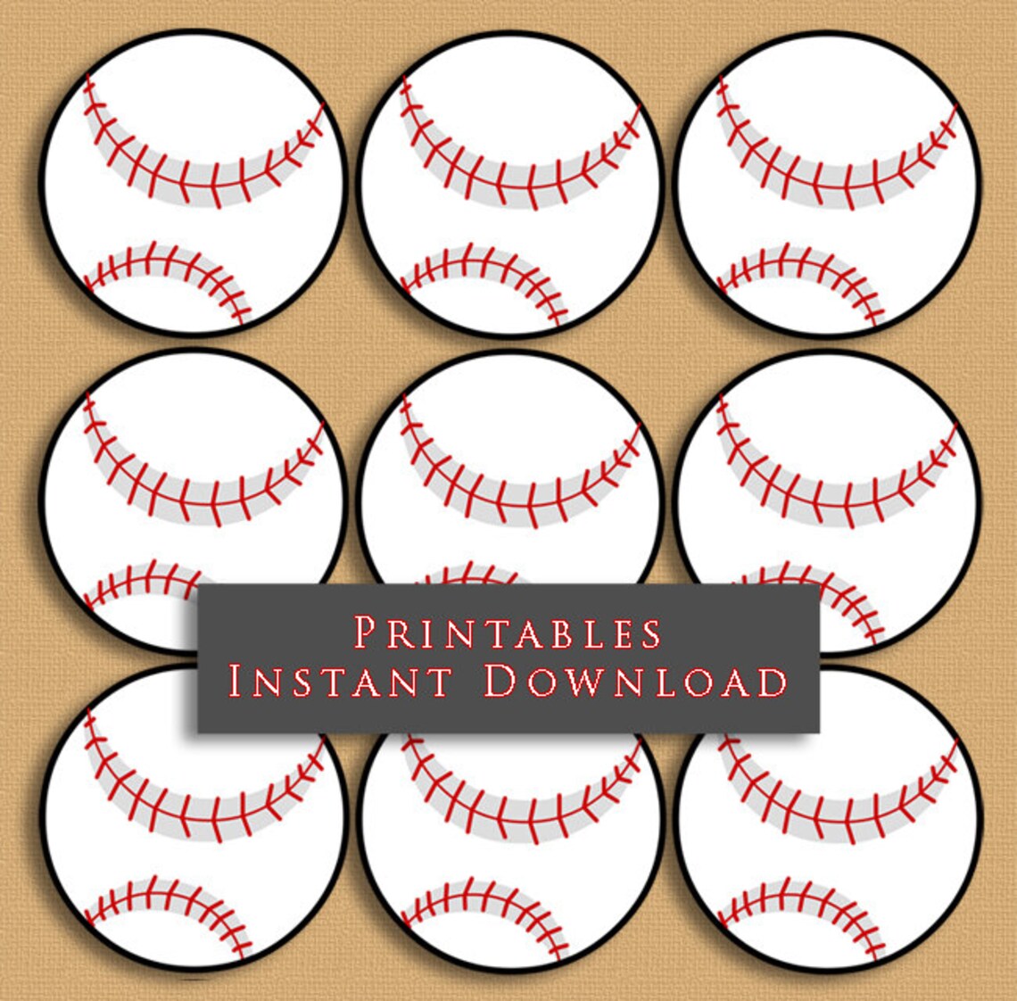2.5 Baseball Printable Cupcake Toppers Sports Theme Etsy
