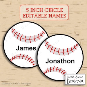 4 Baseball s With Editable Names Instant Download Diy Etsy 4 Baseball s With Editable Names Instant Download Diy Etsy
