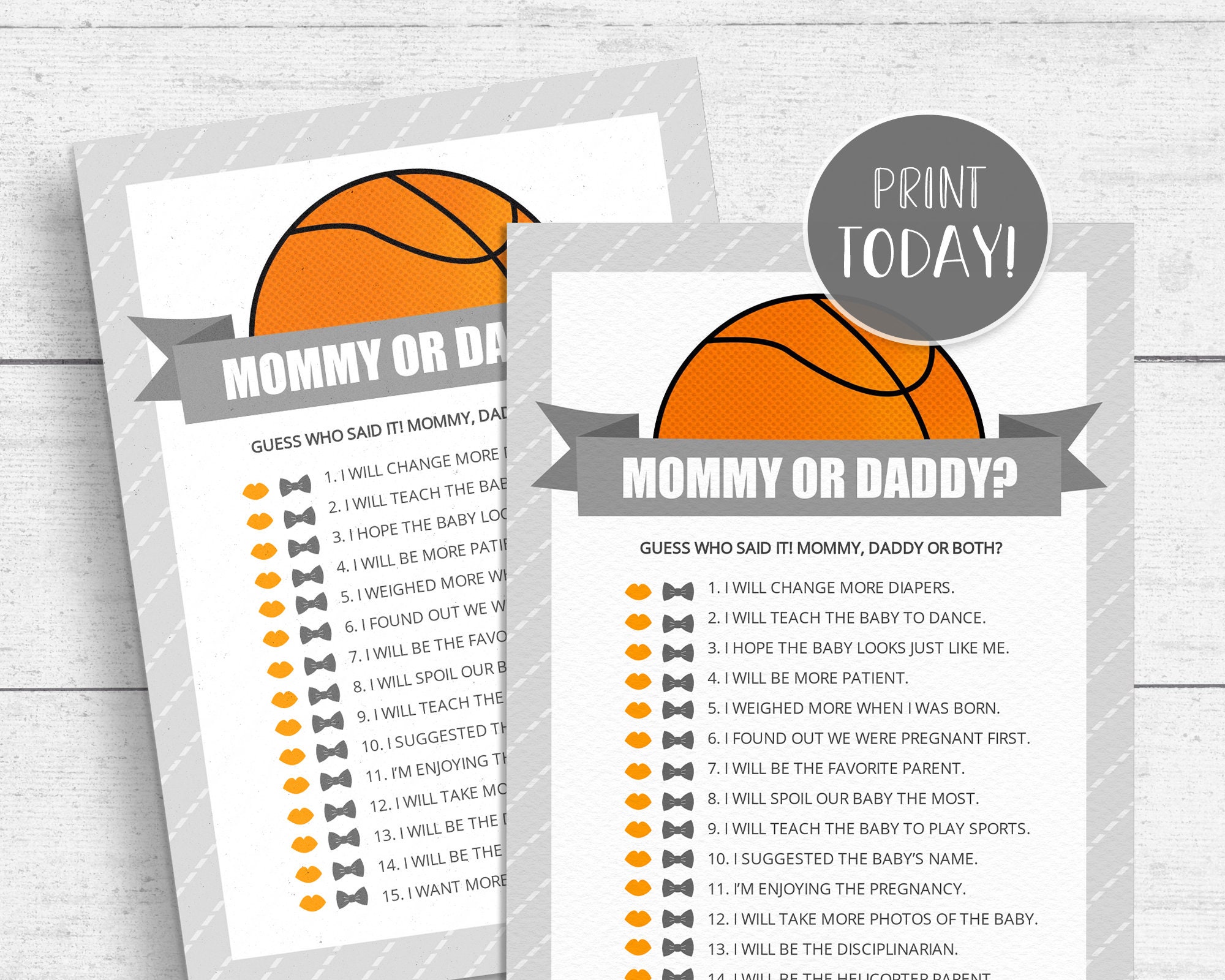 Basketball Baby Shower Game Package Printable 10 Games Etsy Canada