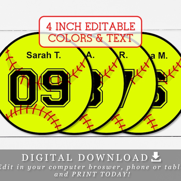 Softball Tags - Etsy
