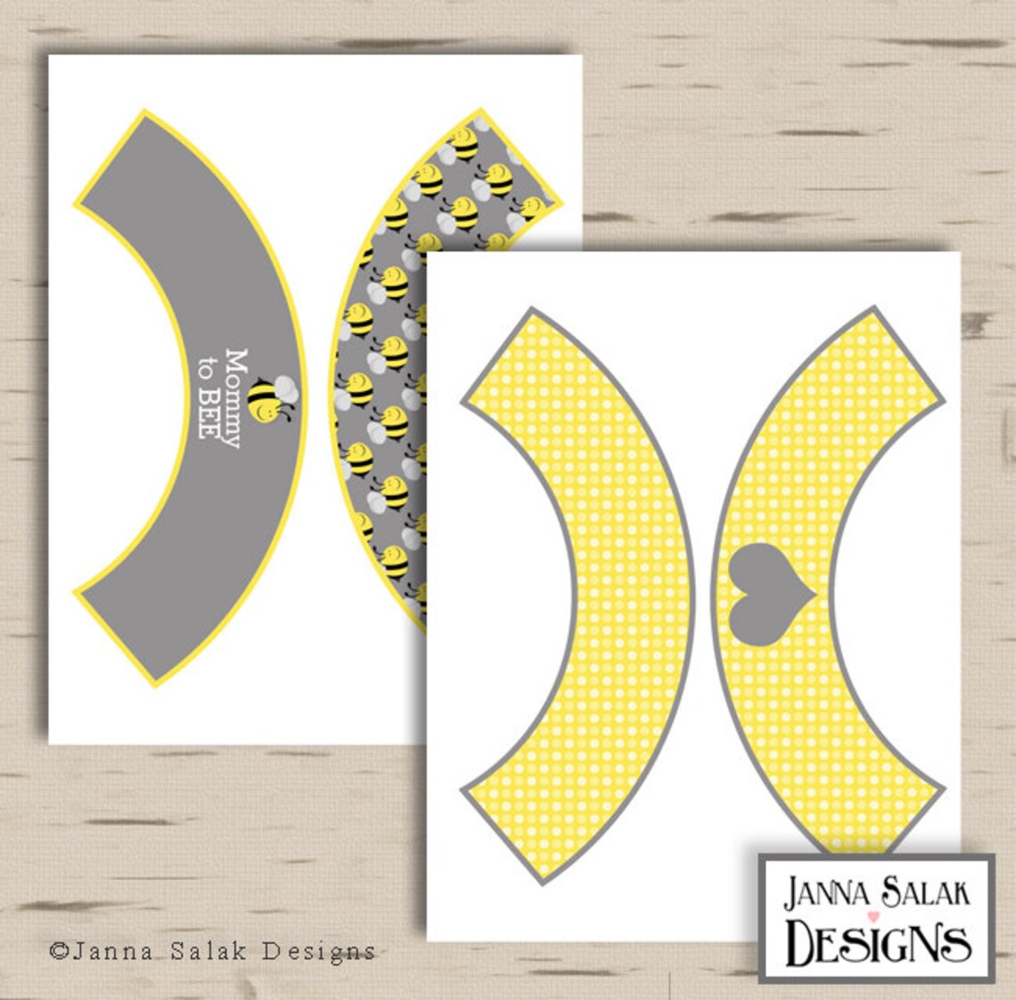 Mommy to Bee Baby Shower Printable Cupcake Wrappers INSTANT - Etsy