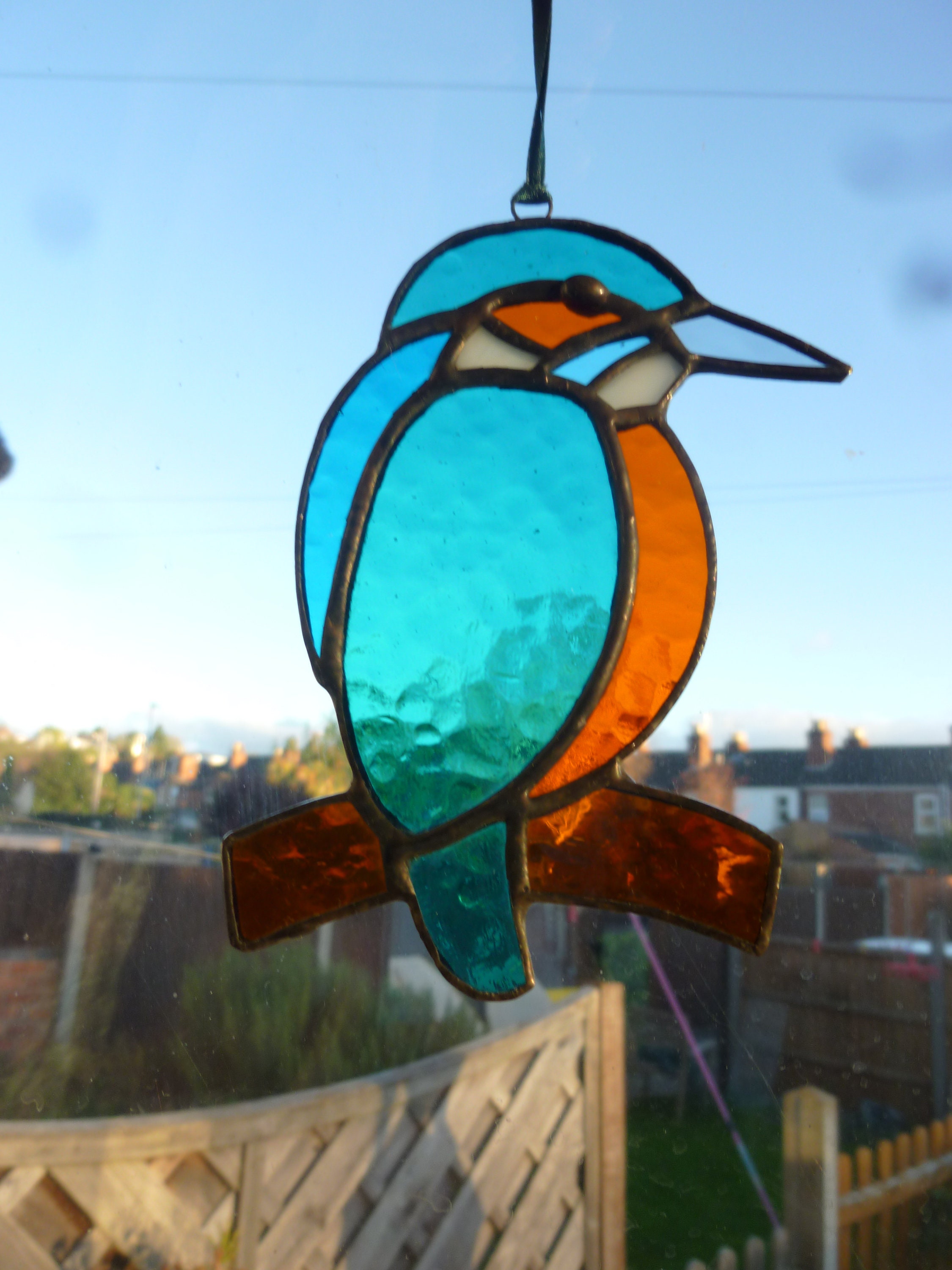 Stained Glass Kingfisher Suncatcherbird Suncatcherカワセミ翡翠 Etsy
