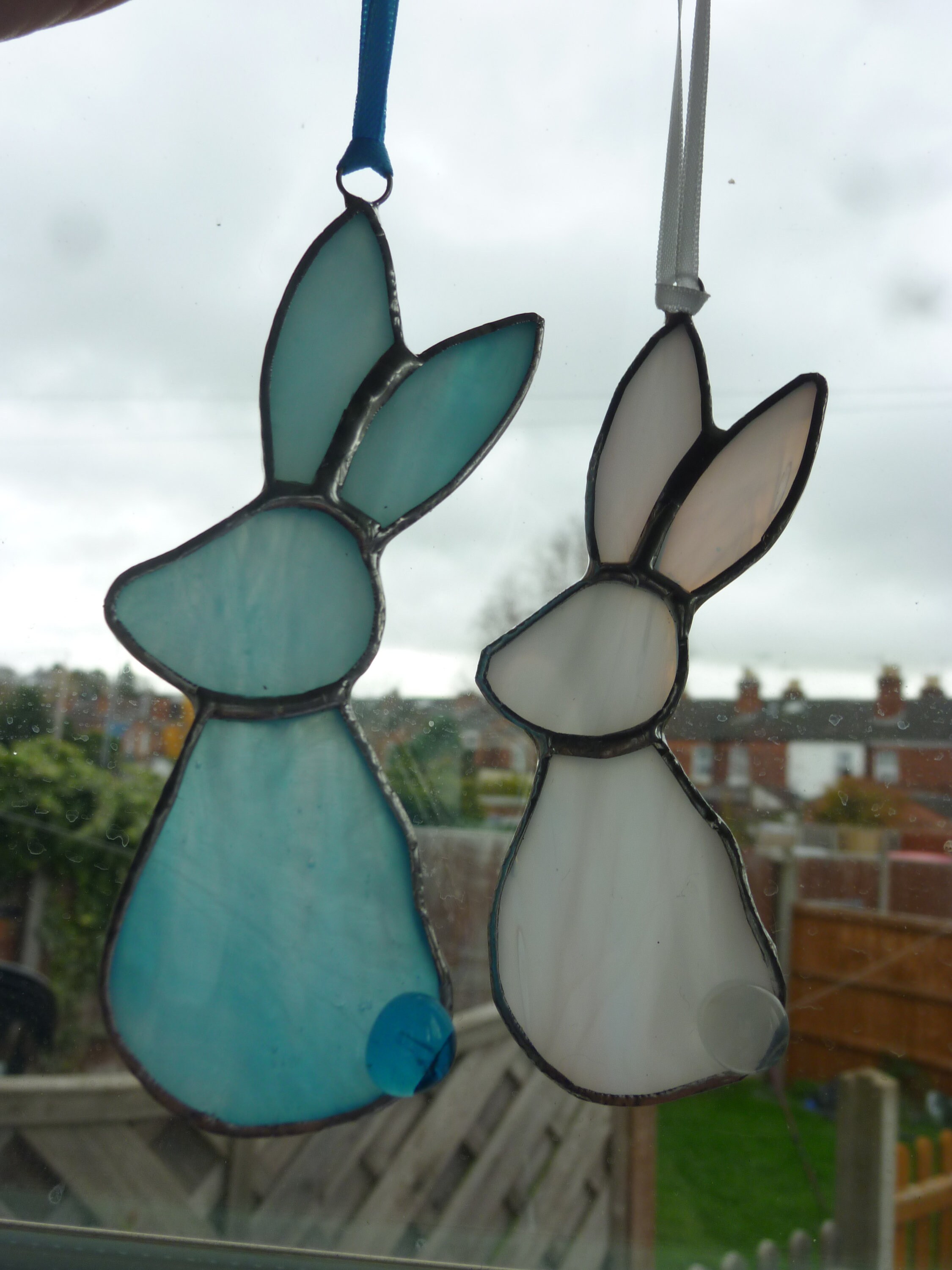 Stained Glass Bunny Suncatcherrabbit Suncatcherhare Etsy