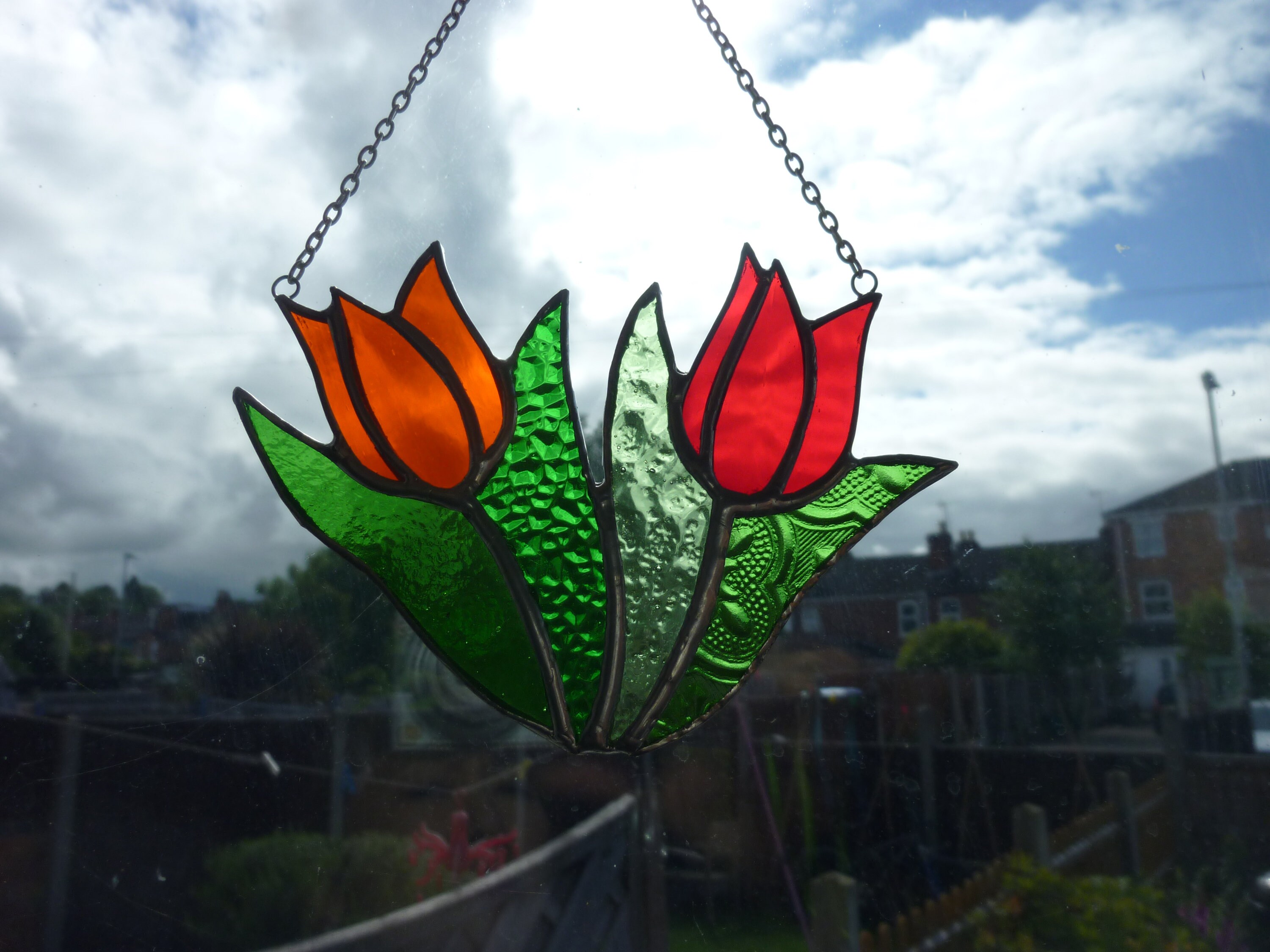Stained Glass Tulip Suncatcher Etsy