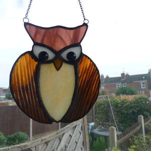 stained glass owl suncatcher