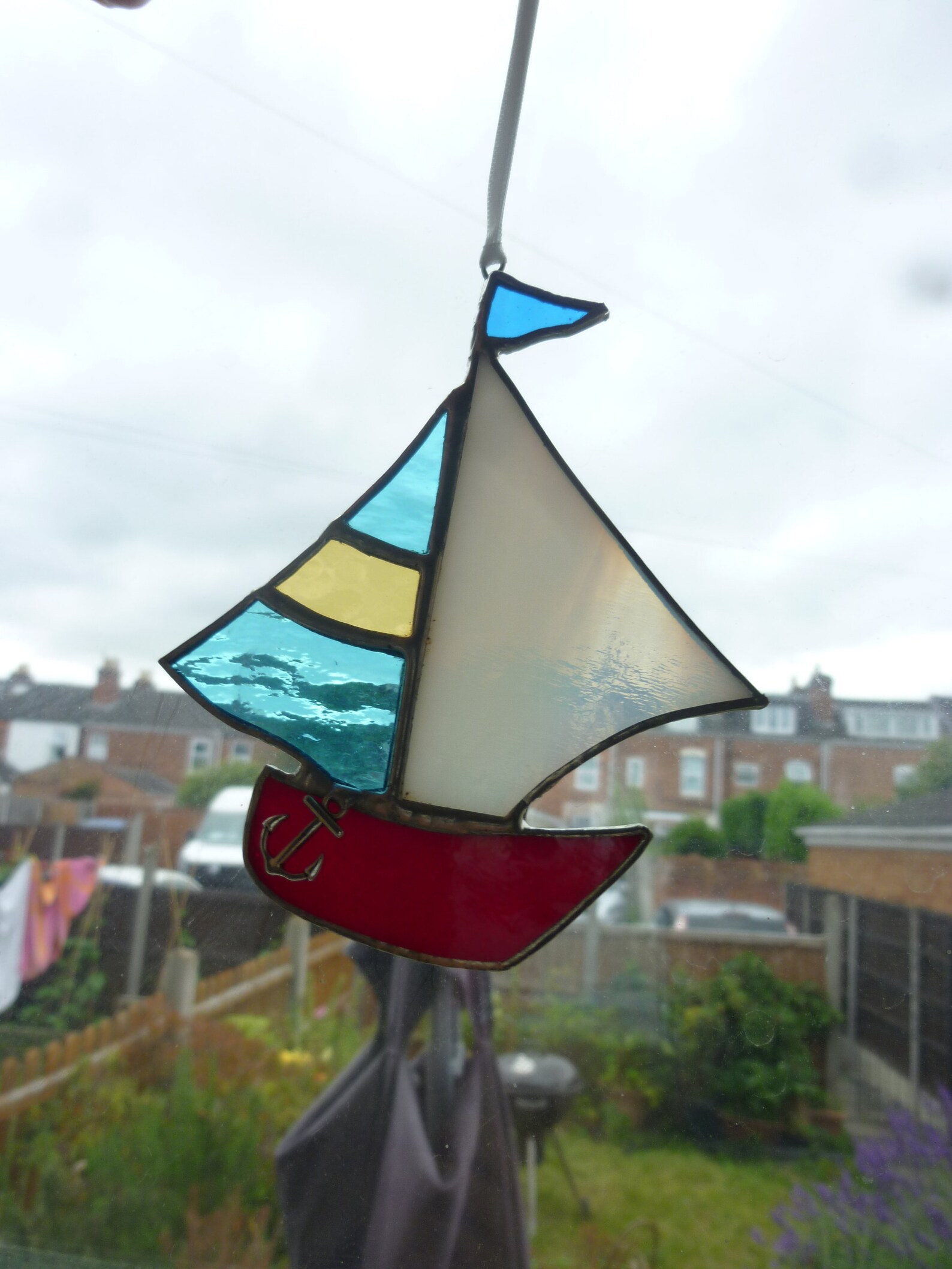Stained Glass Sailboat Suncatcher.yacht Suncatcher.sailing Etsy