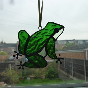 Stained glass frog, Frog suncatcher,Green Frog.