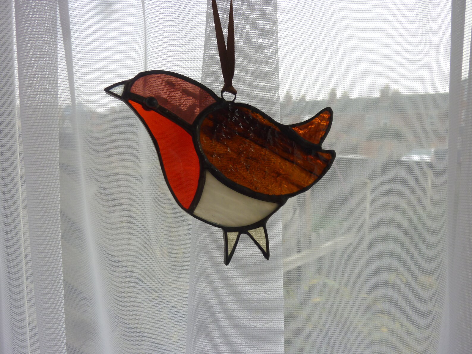 Stained Glass Robin Suncatcher.bird Suncatcher.robin. Etsy